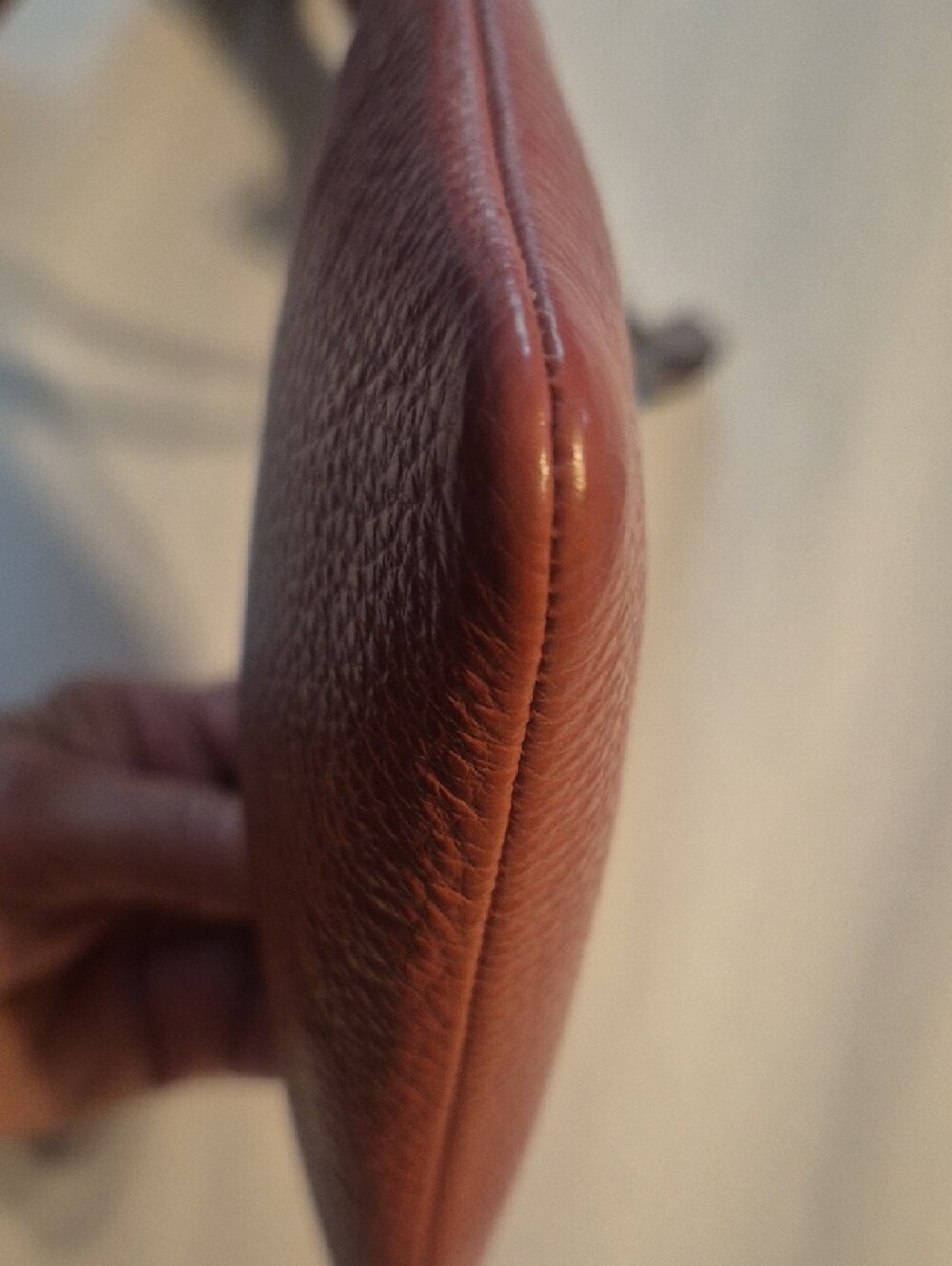 Coach Pebbled Leather Wristlet in Wine Red - Picture 3 of 9